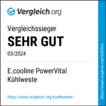 Vergleich.org: Vergleichssieger - Siegel der E.COOLINE PowerVital Kühlweste