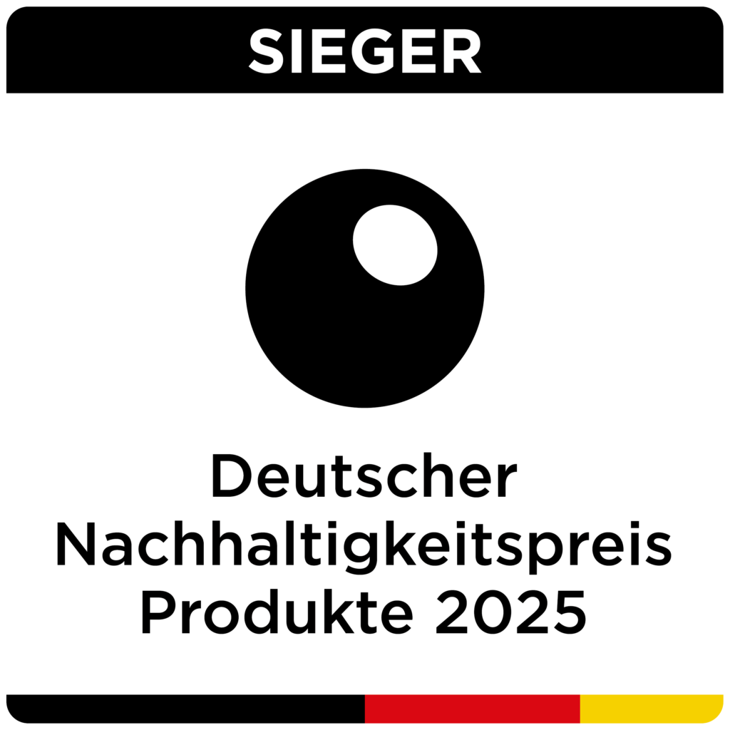 E.COOLINE ist Gewinner des DNP: Sieger-Logo  Deutscher Nachhaltigkeitspreis Produkte 2025