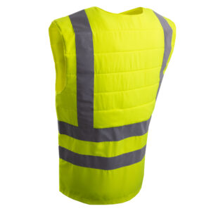 SX3 Cooling Vest with Reflectors by E.COOLINE, featuring a Velcro closure at the front in the high-visibility color yellow