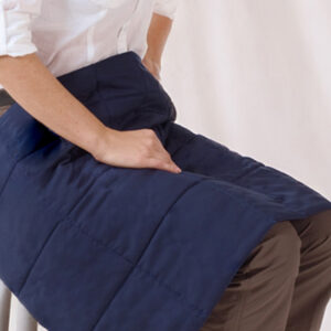 Repower Cooling Blanket for Heat Emergencies by E.COOLINE lying on a woman’s legs