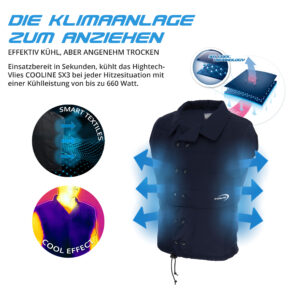 Product Features of the E.COOLINE Repower Vital Cooling Vest in Blue
