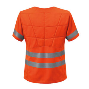 Kühl-t-shirt SX3 mit Reflektoren von E.COOLINE in de Signalfarbe orange Rückenansicht