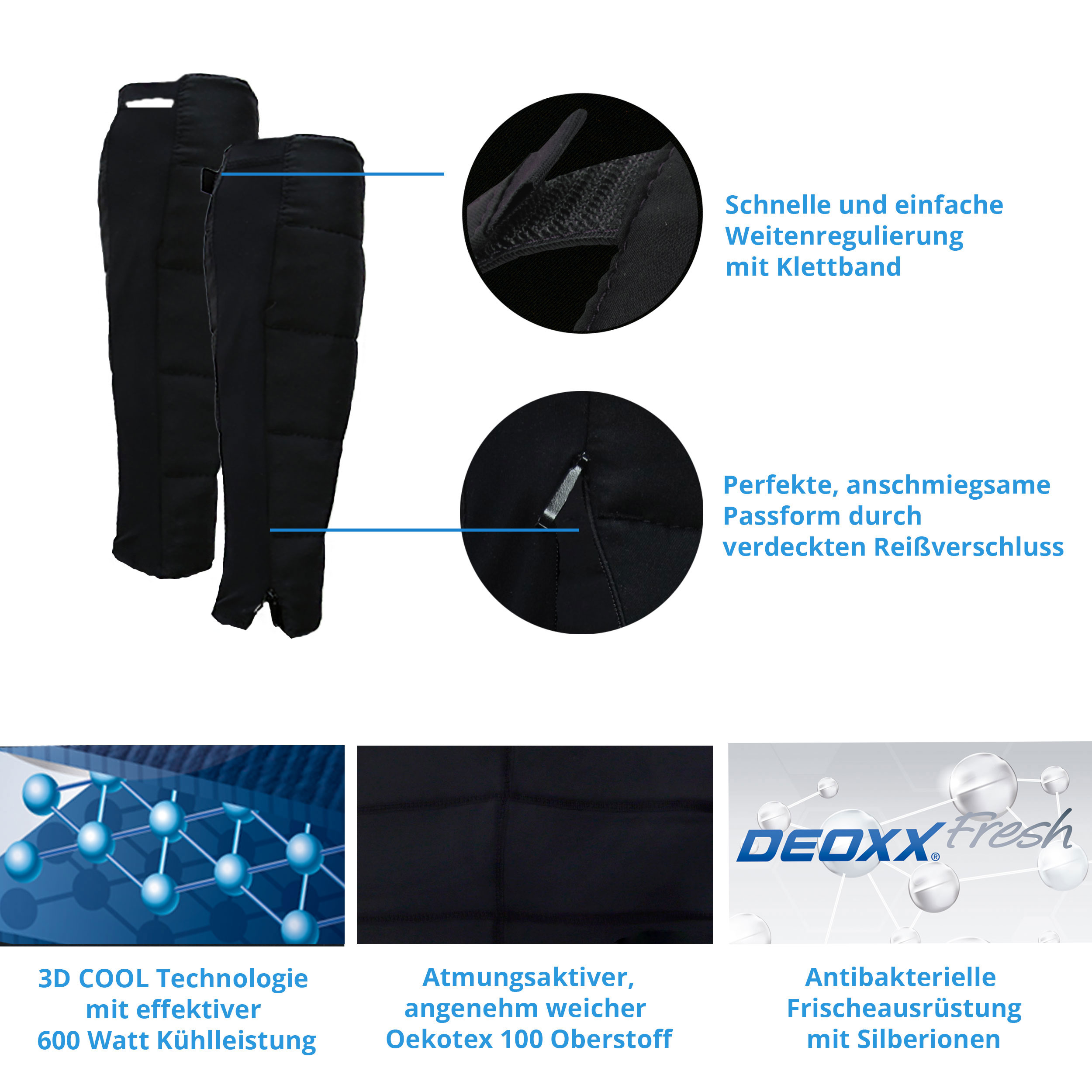 E.COOLINE PowerBoots SX3, 1 pair – calf cooler with zip - Image 4
